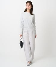 F1FDD11140 MK MICHEL KLEIN(小さいサイズ)(メゾン ドゥ サンク) 【小さいサイズ】レースデザインコンパクトニット/洗える ライトグレー