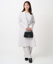 F1FDD11140 MK MICHEL KLEIN(小さいサイズ)(メゾン ドゥ サンク) 【小さいサイズ】レースデザインコンパクトニット/洗える ライトグレー