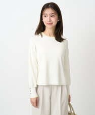 F1FDD14130 MK MICHEL KLEIN(小さいサイズ)(メゾン ドゥ サンク) 【小さいサイズ】配色デザインニット/洗える ピンク