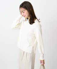 F1FDD14130 MK MICHEL KLEIN(小さいサイズ)(メゾン ドゥ サンク) 【小さいサイズ】配色デザインニット/洗える ピンク