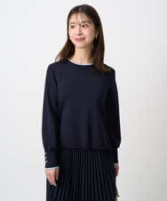 F1FDD14130 MK MICHEL KLEIN(小さいサイズ)(メゾン ドゥ サンク) 【小さいサイズ】配色デザインニット/洗える ピンク