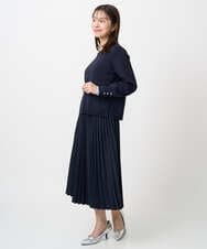 F1FDD14130 MK MICHEL KLEIN(小さいサイズ)(メゾン ドゥ サンク) 【小さいサイズ】配色デザインニット/洗える ピンク