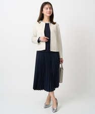 F1FDD14130 MK MICHEL KLEIN(小さいサイズ)(メゾン ドゥ サンク) 【小さいサイズ】配色デザインニット/洗える ピンク