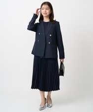 F1FDD14130 MK MICHEL KLEIN(小さいサイズ)(メゾン ドゥ サンク) 【小さいサイズ】配色デザインニット/洗える ピンク