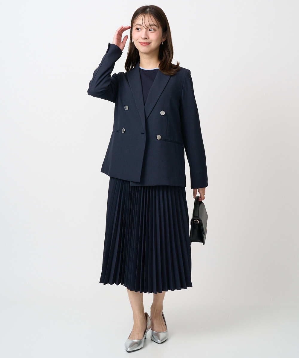 F1FDD14130 MK MICHEL KLEIN(小さいサイズ)(メゾン ドゥ サンク) 【小さいサイズ】配色デザインニット/洗える ピンク