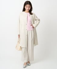 F1FDD14130 MK MICHEL KLEIN(小さいサイズ)(メゾン ドゥ サンク) 【小さいサイズ】配色デザインニット/洗える ピンク