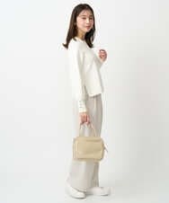 F1FDD14130 MK MICHEL KLEIN(小さいサイズ)(メゾン ドゥ サンク) 【小さいサイズ】配色デザインニット/洗える ピンク