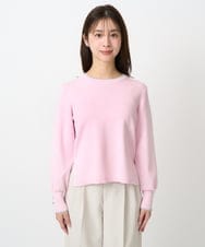 F1FDD14130 MK MICHEL KLEIN(小さいサイズ)(メゾン ドゥ サンク) 【小さいサイズ】配色デザインニット/洗える ピンク