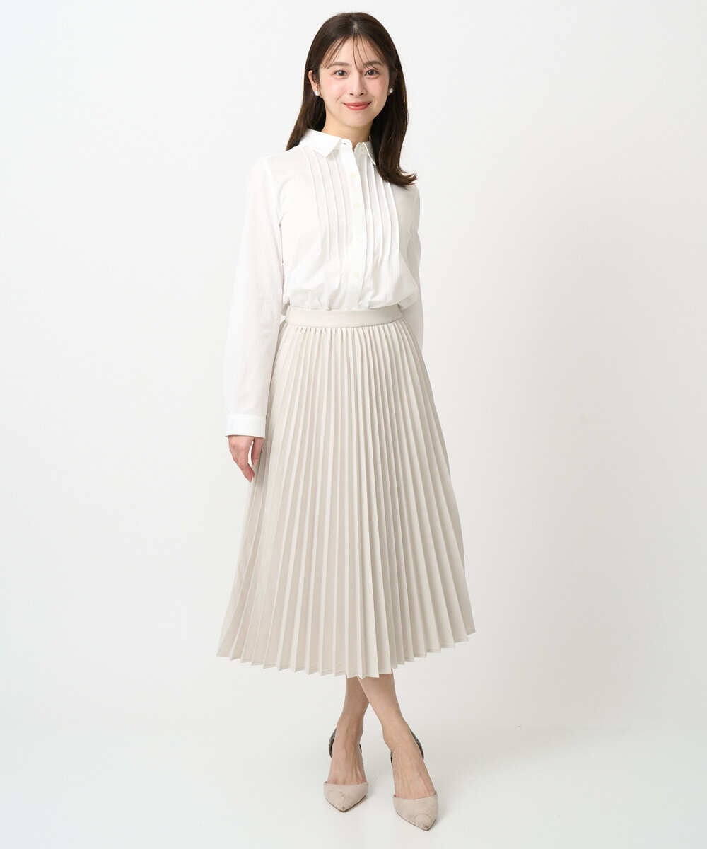 F1FDD14130 MK MICHEL KLEIN(小さいサイズ)(メゾン ドゥ サンク) 【小さいサイズ】配色デザインニット/洗える ピンク