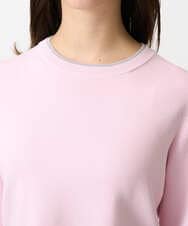 F1FDD14130 MK MICHEL KLEIN(小さいサイズ)(メゾン ドゥ サンク) 【小さいサイズ】配色デザインニット/洗える ピンク