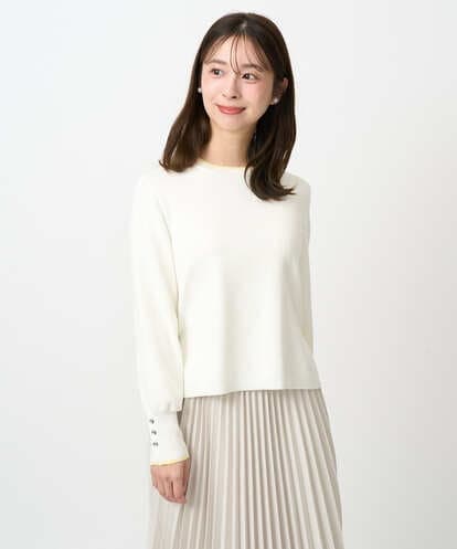 F1FDD14130 MK MICHEL KLEIN(小さいサイズ) 【小さいサイズ】配色デザインニット/洗える