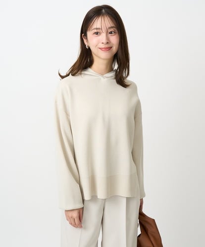 F1FDD16130 MK MICHEL KLEIN(小さいサイズ) 【小さいサイズ】スウェットライクニットフーディー/洗える