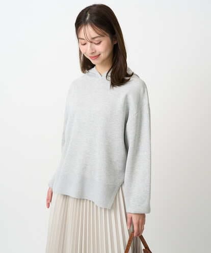 F1FDD16130 MK MICHEL KLEIN(小さいサイズ) 【小さいサイズ】スウェットライクニットフーディー/洗える