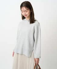 F1FDD16130 MK MICHEL KLEIN(小さいサイズ)(メゾン ドゥ サンク) 【小さいサイズ】スウェットライクニットフーディー/洗える グレー