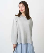 F1FDD16130 MK MICHEL KLEIN(小さいサイズ)(メゾン ドゥ サンク) 【小さいサイズ】スウェットライクニットフーディー/洗える グレー