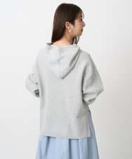 F1FDD16130 MK MICHEL KLEIN(小さいサイズ)(メゾン ドゥ サンク) 【小さいサイズ】スウェットライクニットフーディー/洗える グレー