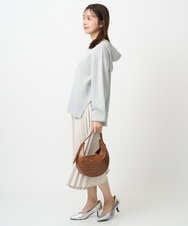 F1FDD16130 MK MICHEL KLEIN(小さいサイズ)(メゾン ドゥ サンク) 【小さいサイズ】スウェットライクニットフーディー/洗える グレー