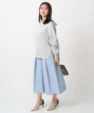 F1FDD16130 MK MICHEL KLEIN(小さいサイズ)(メゾン ドゥ サンク) 【小さいサイズ】スウェットライクニットフーディー/洗える グレー