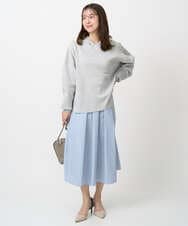 F1FDD16130 MK MICHEL KLEIN(小さいサイズ)(メゾン ドゥ サンク) 【小さいサイズ】スウェットライクニットフーディー/洗える グレー