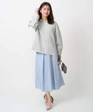 F1FDD16130 MK MICHEL KLEIN(小さいサイズ)(メゾン ドゥ サンク) 【小さいサイズ】スウェットライクニットフーディー/洗える グレー