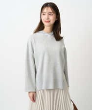 F1FDD16130 MK MICHEL KLEIN(小さいサイズ)(メゾン ドゥ サンク) 【小さいサイズ】スウェットライクニットフーディー/洗える グレー