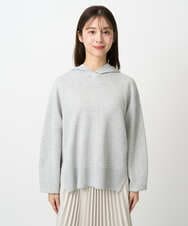 F1FDD16130 MK MICHEL KLEIN(小さいサイズ)(メゾン ドゥ サンク) 【小さいサイズ】スウェットライクニットフーディー/洗える グレー