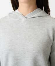 F1FDD16130 MK MICHEL KLEIN(小さいサイズ)(メゾン ドゥ サンク) 【小さいサイズ】スウェットライクニットフーディー/洗える グレー