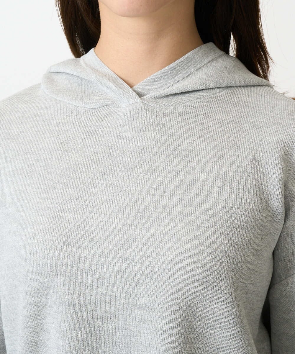 F1FDD16130 MK MICHEL KLEIN(小さいサイズ)(メゾン ドゥ サンク) 【小さいサイズ】スウェットライクニットフーディー/洗える グレー