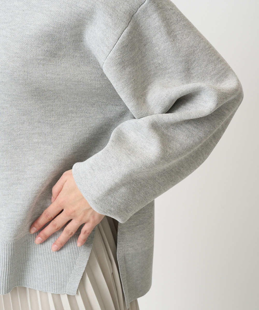 F1FDD16130 MK MICHEL KLEIN(小さいサイズ)(メゾン ドゥ サンク) 【小さいサイズ】スウェットライクニットフーディー/洗える グレー