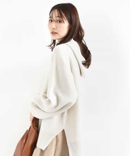 F1FDD16130 MK MICHEL KLEIN(小さいサイズ) 【小さいサイズ】スウェットライクニットフーディー/洗える