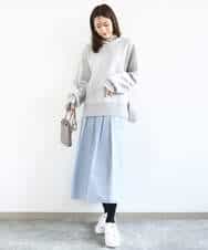 F1FDD16130 MK MICHEL KLEIN(小さいサイズ)(メゾン ドゥ サンク) 【小さいサイズ】スウェットライクニットフーディー/洗える グレー