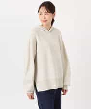 F1FDD16130 MK MICHEL KLEIN(小さいサイズ)(メゾン ドゥ サンク) 【小さいサイズ】スウェットライクニットフーディー/洗える グレー