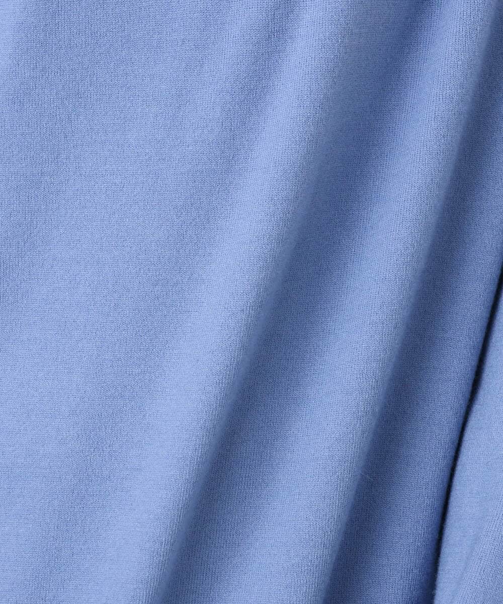 F1FDD60140 MK MICHEL KLEIN(小さいサイズ)(メゾン ドゥ サンク) 配色ラインVネックニット/洗える ライトブルー