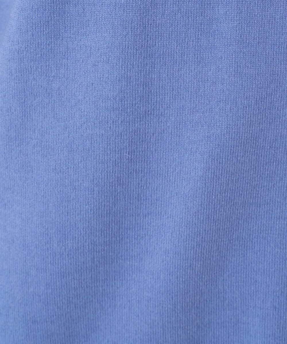 F1FDD60140 MK MICHEL KLEIN(小さいサイズ)(メゾン ドゥ サンク) 【小さいサイズ】配色ラインVネックニット/洗える ライトブルー