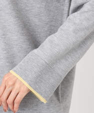 F1FDD60140 MK MICHEL KLEIN(小さいサイズ)(メゾン ドゥ サンク) 配色ラインVネックニット/洗える ライトブルー