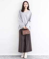 F1FDD60140 MK MICHEL KLEIN(小さいサイズ)(メゾン ドゥ サンク) 配色ラインVネックニット/洗える ライトブルー