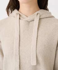 F1FDD62150 MK MICHEL KLEIN(小さいサイズ)(メゾン ドゥ サンク) 【小さいサイズ】クロップド丈ニットフーディー/洗える ベージュ