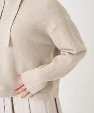 F1FDD62150 MK MICHEL KLEIN(小さいサイズ)(メゾン ドゥ サンク) 【小さいサイズ】クロップド丈ニットフーディー/洗える ベージュ