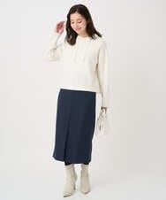 F1FDD62150 MK MICHEL KLEIN(小さいサイズ)(メゾン ドゥ サンク) 【小さいサイズ】クロップド丈ニットフーディー/洗える ベージュ