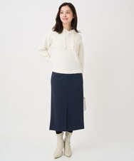 F1FDD62150 MK MICHEL KLEIN(小さいサイズ)(メゾン ドゥ サンク) 【小さいサイズ】クロップド丈ニットフーディー/洗える ベージュ