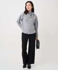 F1FDD62150 MK MICHEL KLEIN(小さいサイズ)(メゾン ドゥ サンク) 【小さいサイズ】クロップド丈ニットフーディー/洗える ベージュ