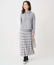 F1FDD62150 MK MICHEL KLEIN(小さいサイズ)(メゾン ドゥ サンク) 【小さいサイズ】クロップド丈ニットフーディー/洗える ベージュ