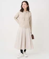 F1FDD62150 MK MICHEL KLEIN(小さいサイズ)(メゾン ドゥ サンク) 【小さいサイズ】クロップド丈ニットフーディー/洗える ベージュ