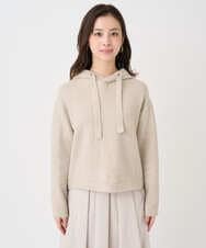 F1FDD62150 MK MICHEL KLEIN(小さいサイズ)(メゾン ドゥ サンク) 【小さいサイズ】クロップド丈ニットフーディー/洗える ベージュ