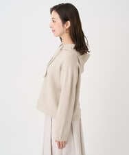 F1FDD62150 MK MICHEL KLEIN(小さいサイズ)(メゾン ドゥ サンク) 【小さいサイズ】クロップド丈ニットフーディー/洗える ベージュ