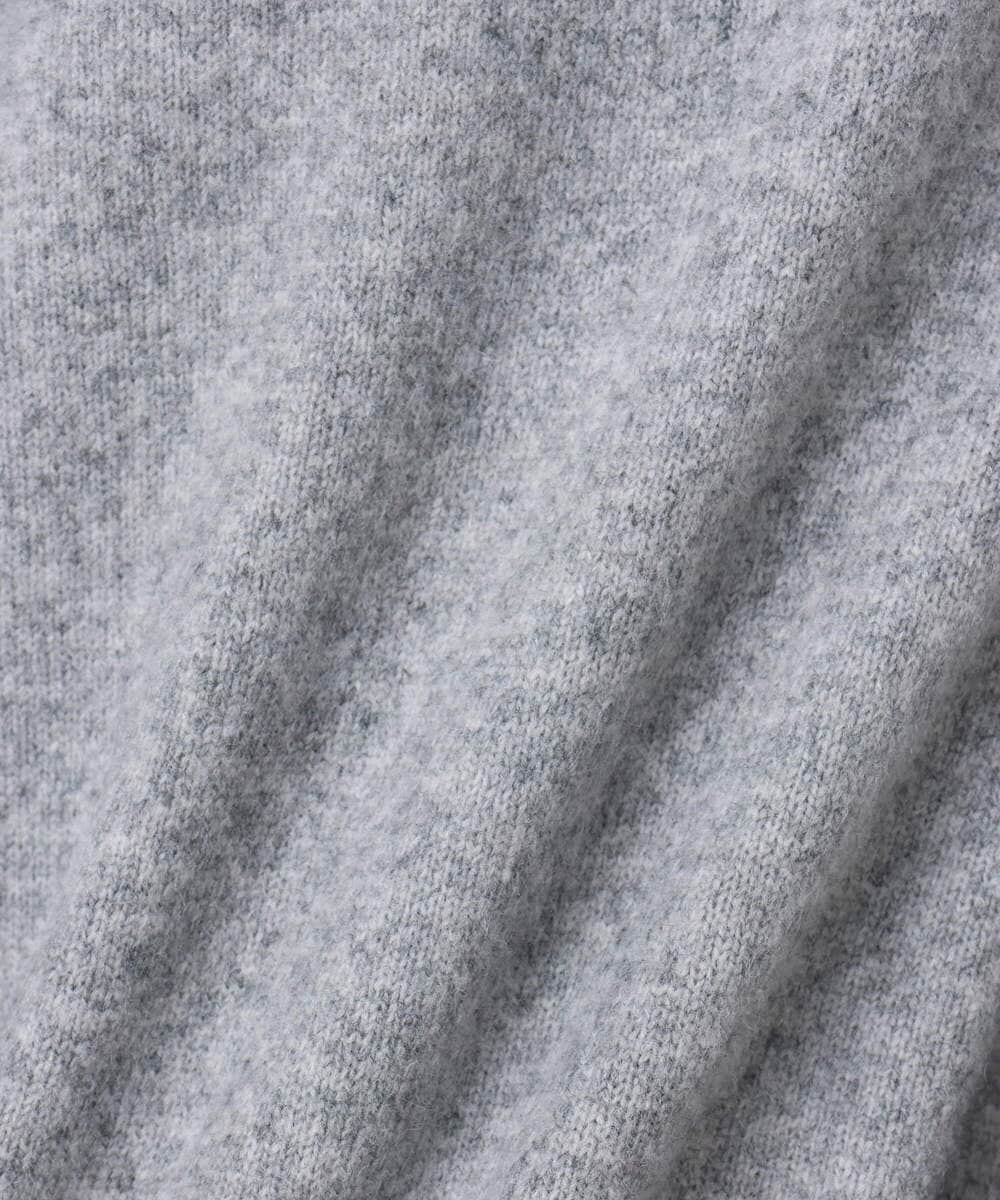 F1FDD62150 MK MICHEL KLEIN(小さいサイズ)(メゾン ドゥ サンク) クロップド丈ニットフーディー/洗える グレー