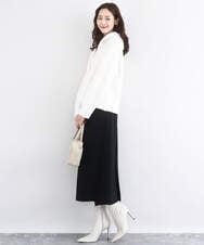 F1FDD62150 MK MICHEL KLEIN(小さいサイズ)(メゾン ドゥ サンク) クロップド丈ニットフーディー/洗える グレー