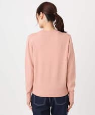 F1FDD63130 MK MICHEL KLEIN(小さいサイズ)(メゾン ドゥ サンク) キラキラ ラメニットプルオーバー/洗える サーモンオレンジ