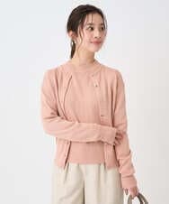 F1FDD63130 MK MICHEL KLEIN(小さいサイズ)(メゾン ドゥ サンク) 【小さいサイズ】キラキラ ラメニットプルオーバー/洗える サーモンオレンジ