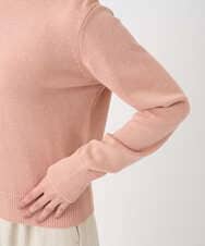 F1FDD63130 MK MICHEL KLEIN(小さいサイズ)(メゾン ドゥ サンク) 【小さいサイズ】キラキラ ラメニットプルオーバー/洗える サーモンオレンジ